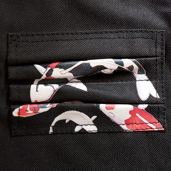 Iron Fist Y2K Goth Punk Deadstock Black Koi Fish Skull Print Messenger Bag OS - Picture 12 of 13